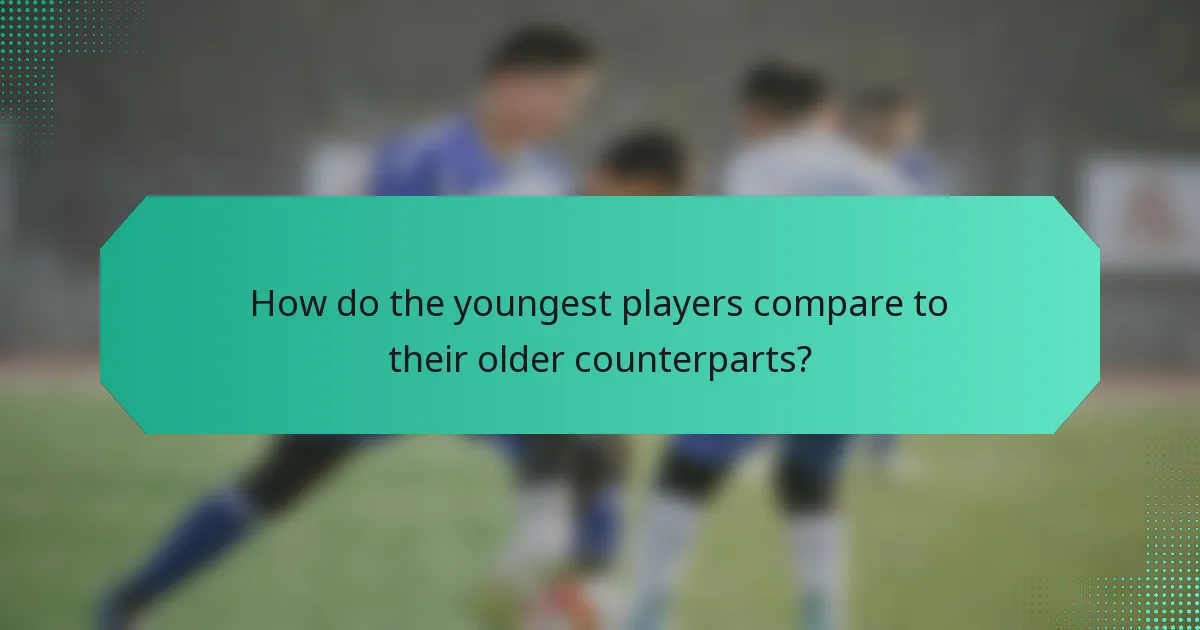 How do the youngest players compare to their older counterparts?