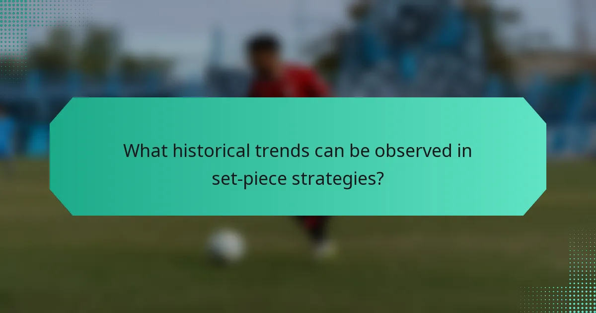 What historical trends can be observed in set-piece strategies?